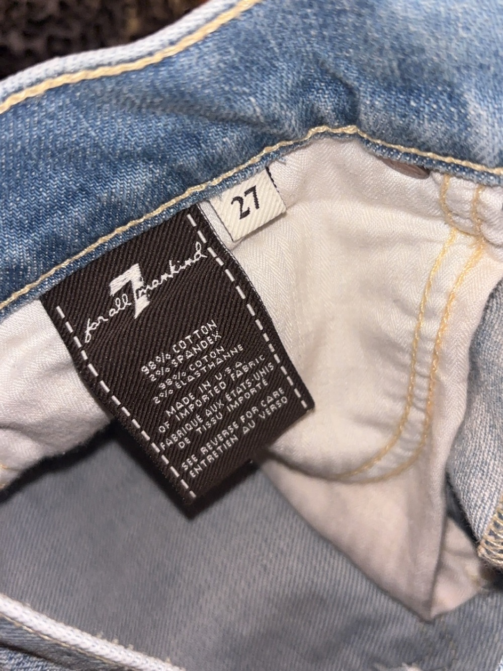 7 For All Mankind Light Blue Cropped Jeans